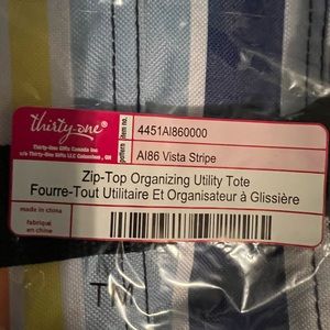 Thirty One Zip Top Utility Tote